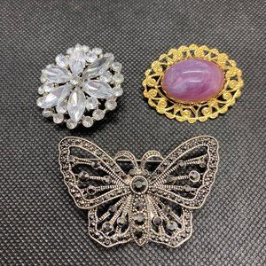 Beautiful Brooch 3 Piece Lot